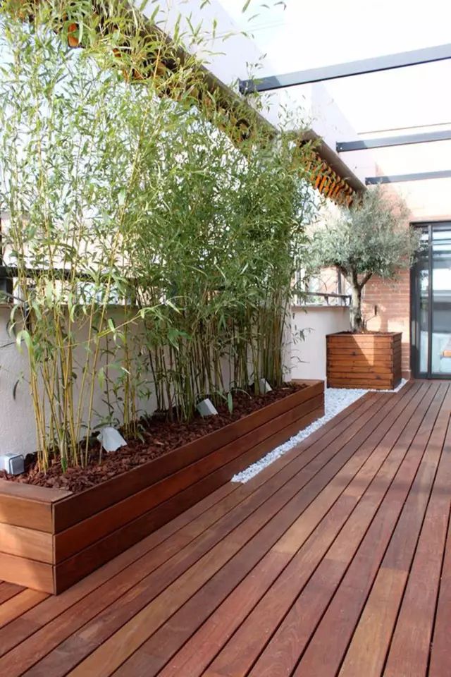 防腐木和屋顶花园的结合，堪称经典